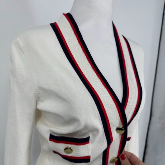 Ted Baker Skilarr Striped-Trim Cardigan Size 0 - Picture 8 of 14